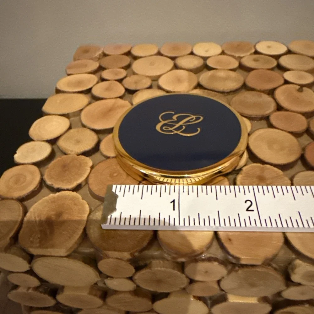 Estée Lauder Double‎ Compact Mirror Blue And Gold Engraved 2019